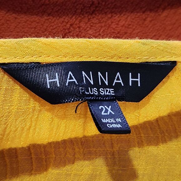 Hannah Blouse womens Size 2X Color Yellow Lightweight Top - Picture 8 of 10
